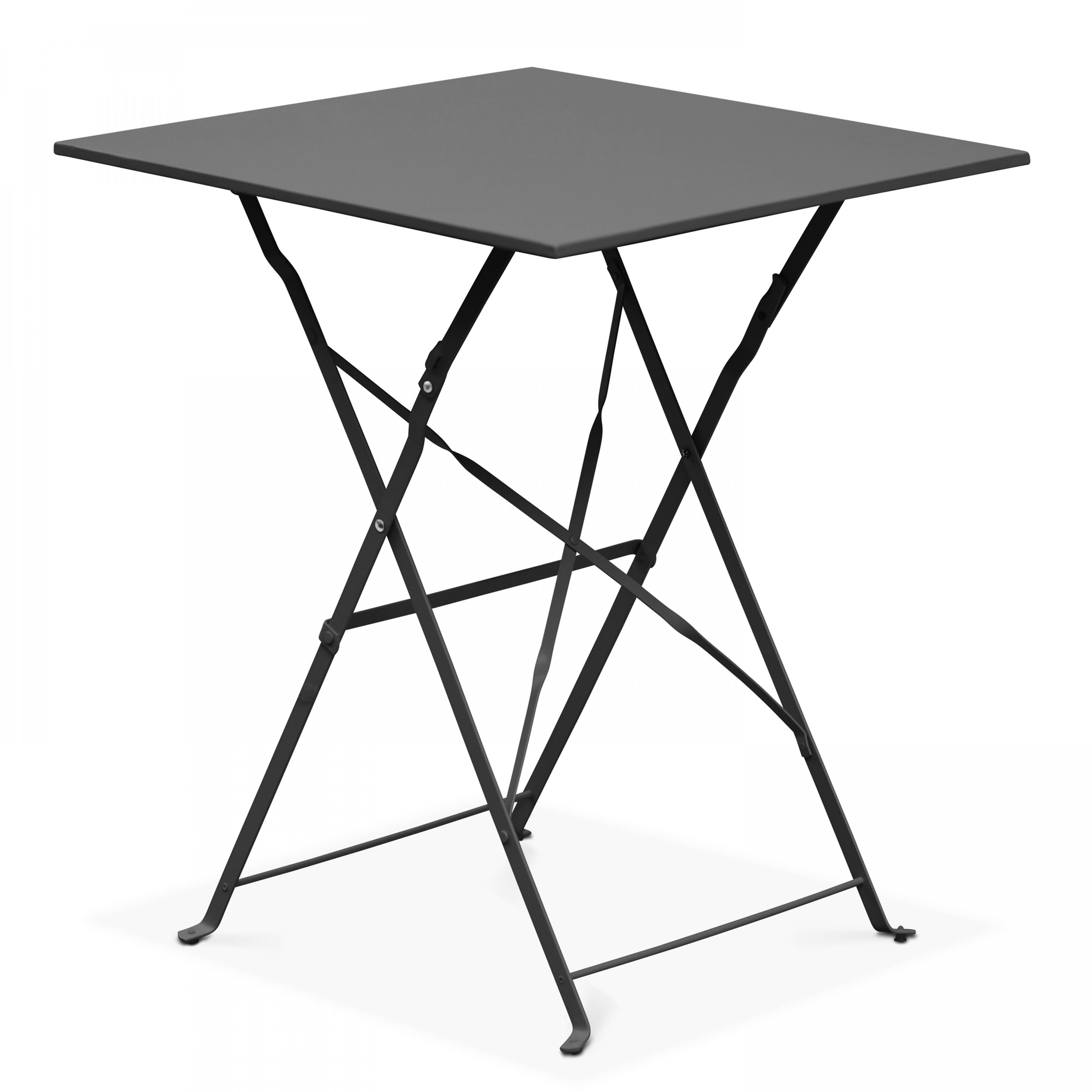 Oviala - Table de jardin et 2 chaises acier gris Rome - Oviala - Image 4