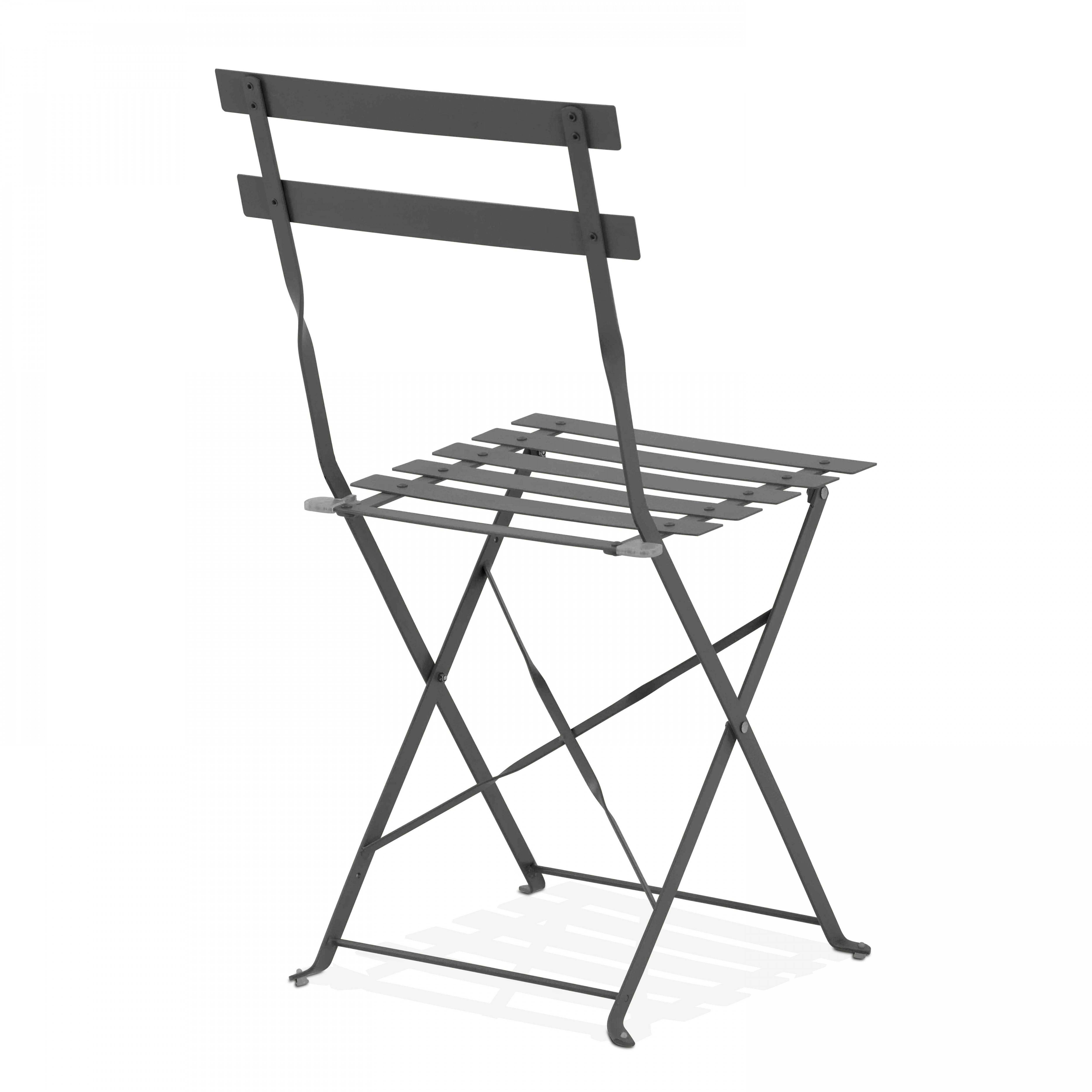 Oviala - Table de jardin et 2 chaises acier gris Rome - Oviala - Image 3