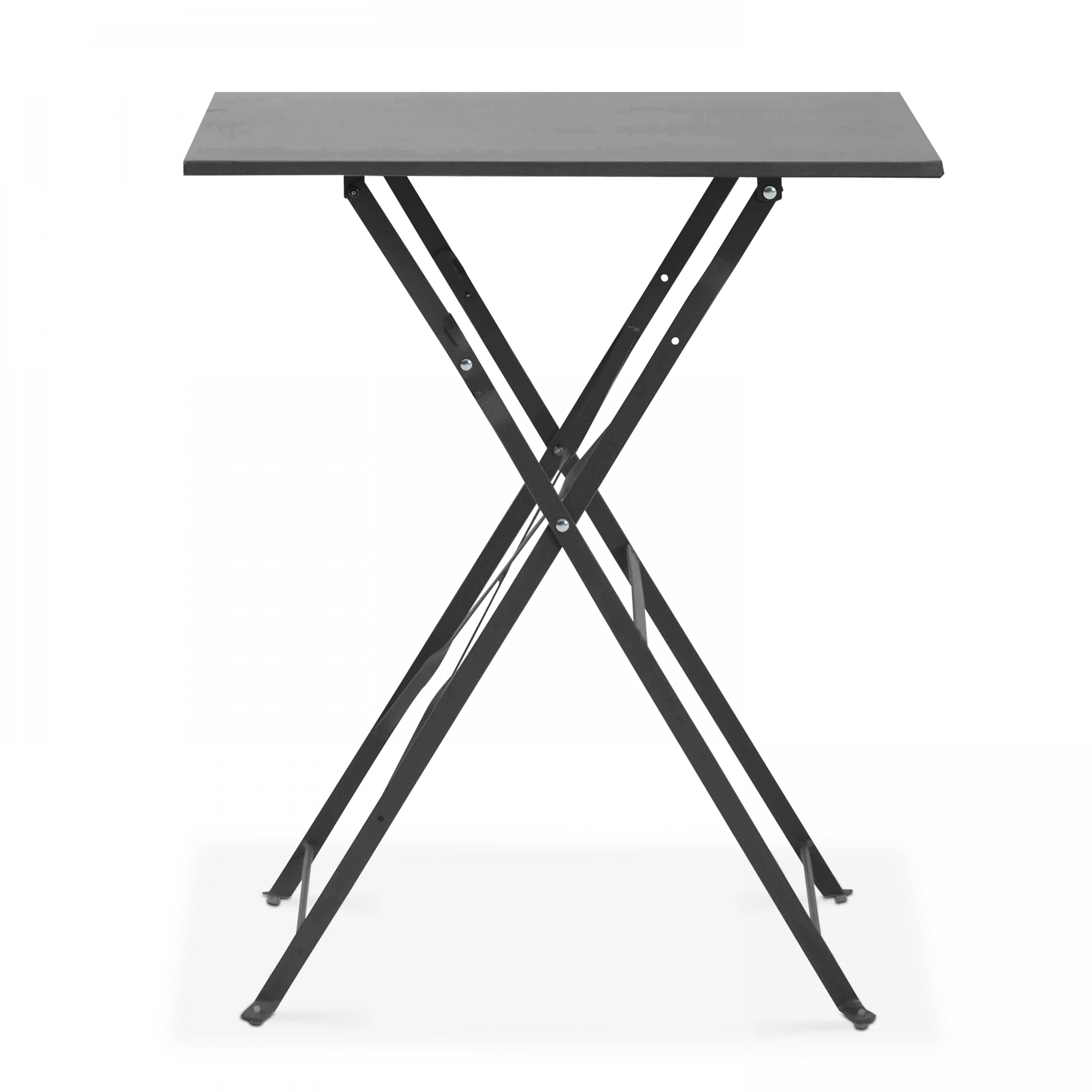 Oviala - Table de jardin et 2 chaises acier gris Rome - Oviala - Image 5