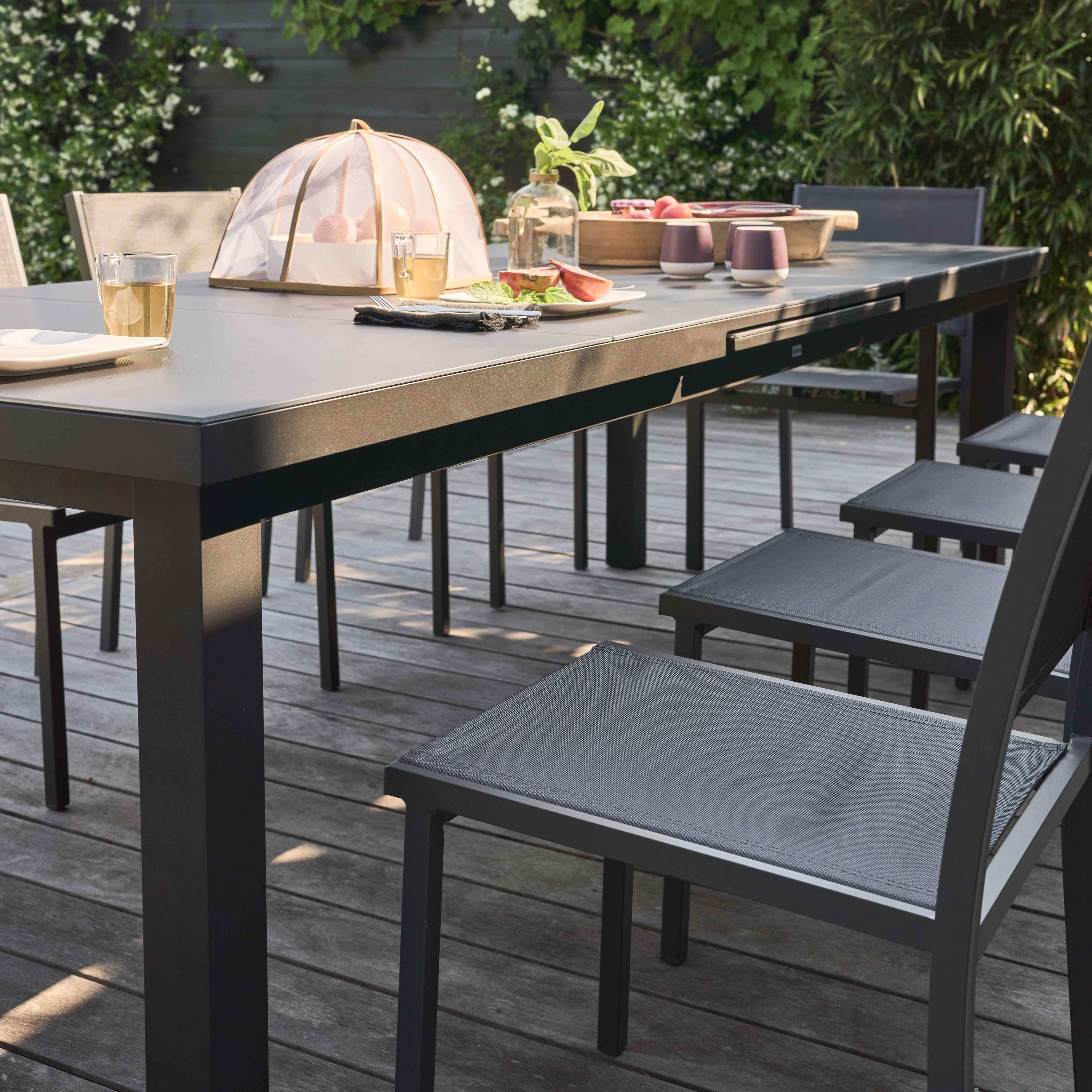 Oviala - Table de jardin extensible en aluminium gris 10 places Albi - Oviala - Image 6