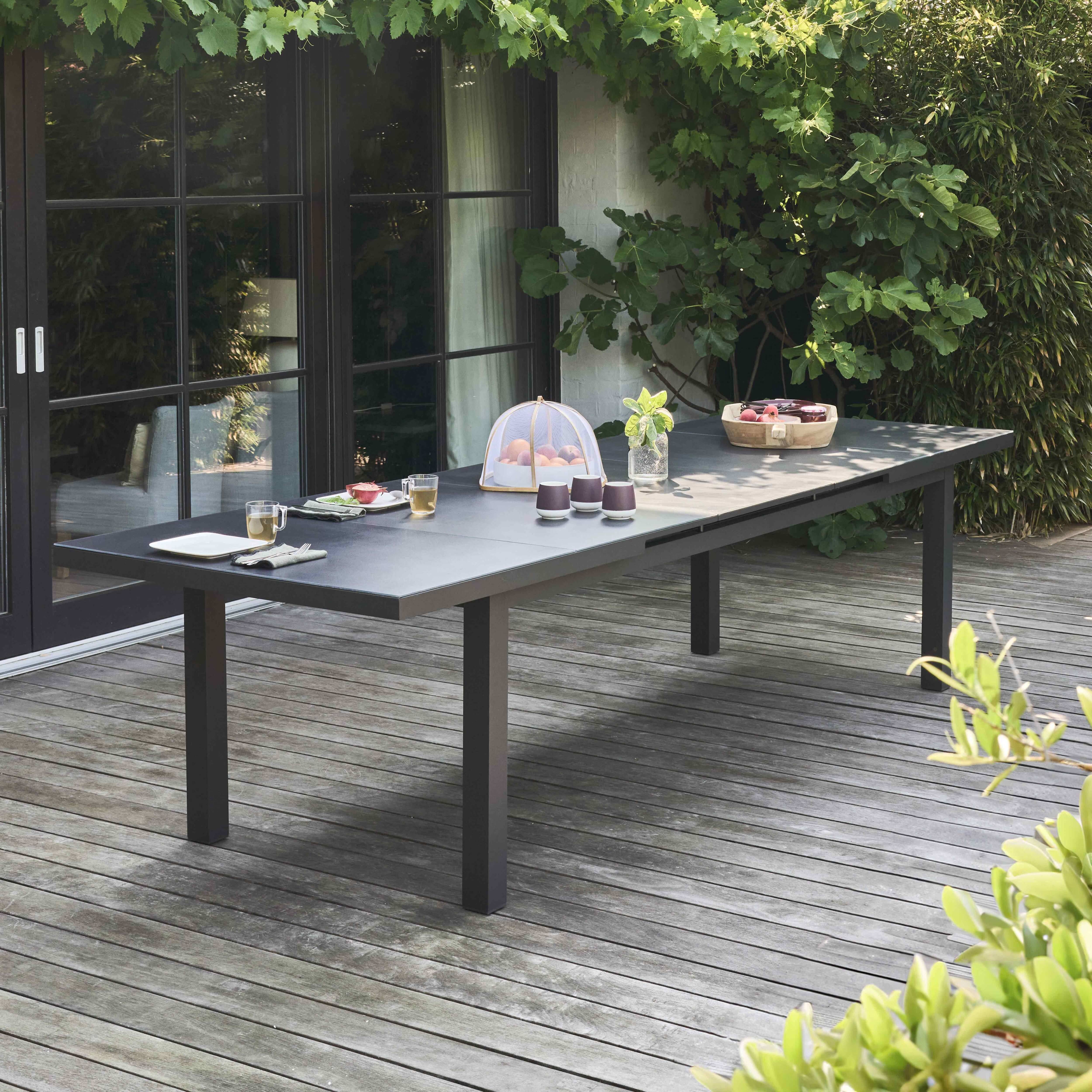 Oviala - Table de jardin extensible en aluminium gris 10 places Albi - Oviala - Image 2