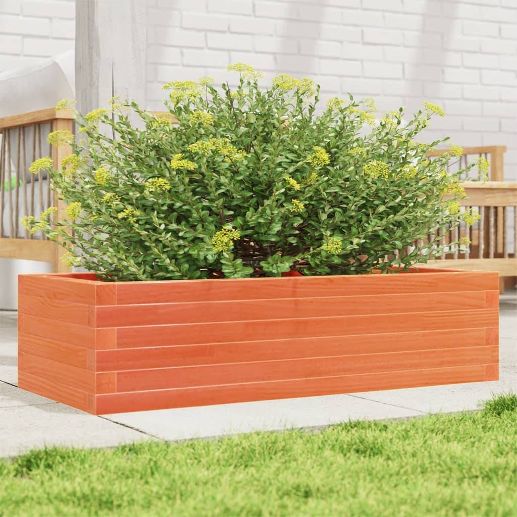 Jardinière | Pot de fleurs | Cache-pot | Bac à fleurs cire marron 90x40x23 cm bois de pin massif - Image 2