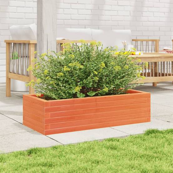 Jardinière | Pot de fleurs | Cache-pot | Bac à fleurs cire marron 90x40x23 cm bois de pin massif - Image 3