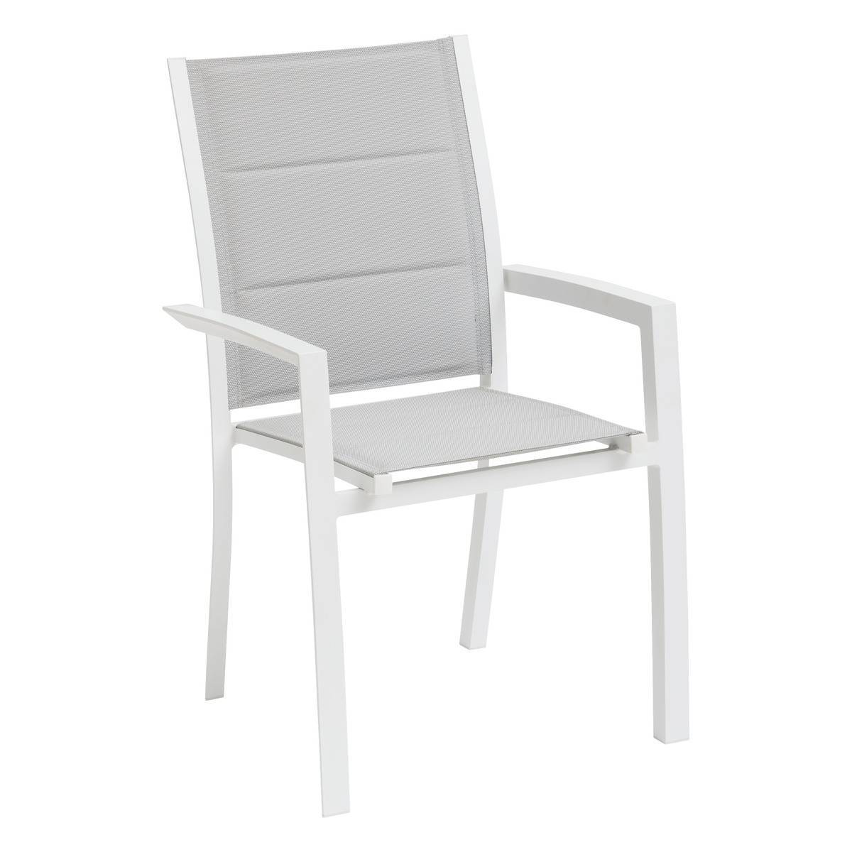 Hesperide - Fauteuil de jardin empilable "Allure" glacier & blanc en aluminium traité époxy Hespéride - Image 1