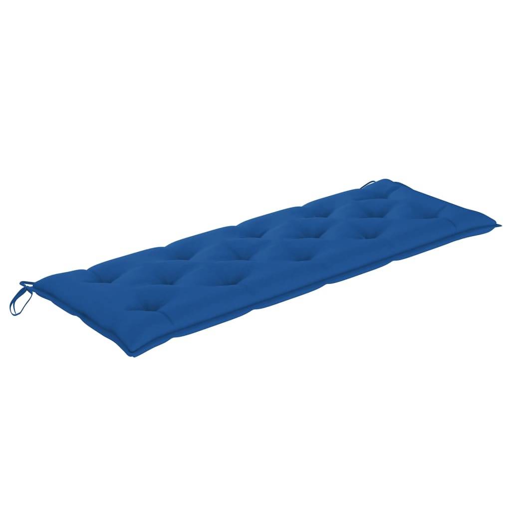 Helloshop26 - Banc de jardin meuble de patio d'extérieur terrasse avec coussin bleu 150 x 51,5 x 84 cm bois de teck massif - Image 3