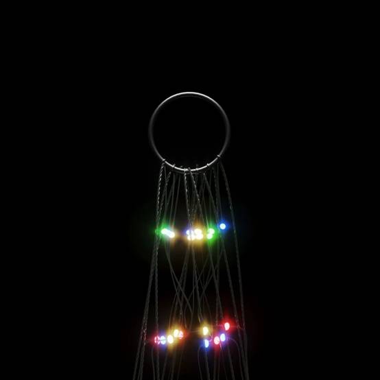 Arbre de Noël - Sapin de Noël lumineux sur mât de drapeau 550 LED coloré 300 cm - Image 6