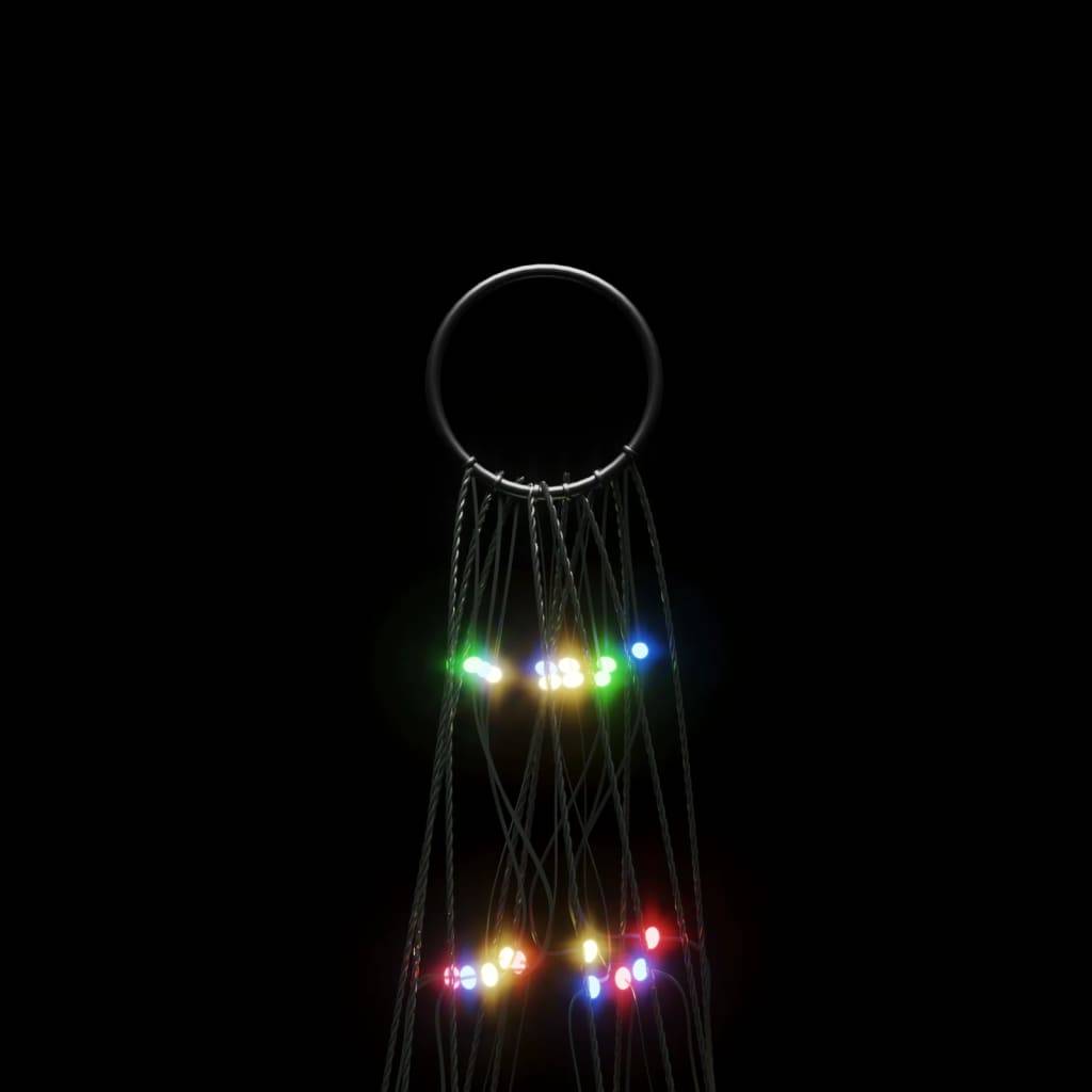Arbre de Noël - Sapin de Noël lumineux sur mât de drapeau 550 LED coloré 300 cm - Image 6
