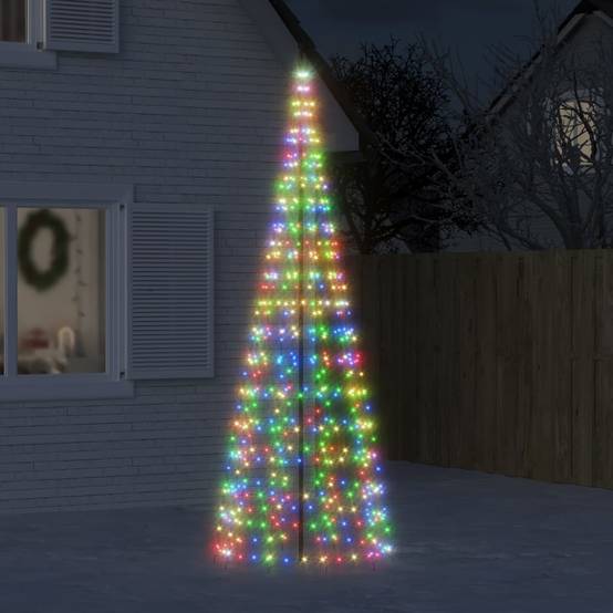 Arbre de Noël - Sapin de Noël lumineux sur mât de drapeau 550 LED coloré 300 cm - Image 2