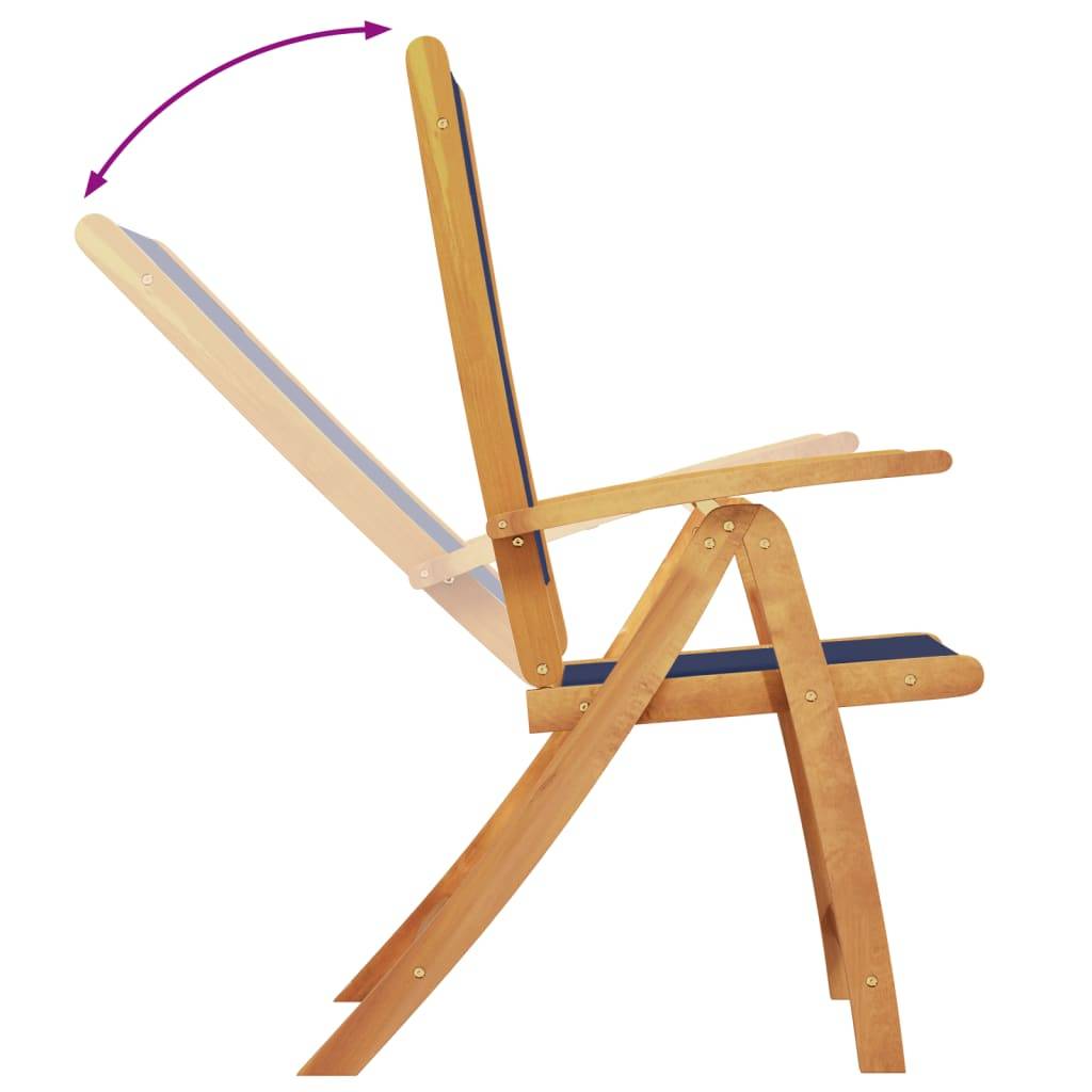 ComfortXL - Table et Chaises de Jardin 5 Pièces Bois d'Acacia Table Extensible 120-170cm Assises Bleu – ComfortXL Outdoor Living - Image 6