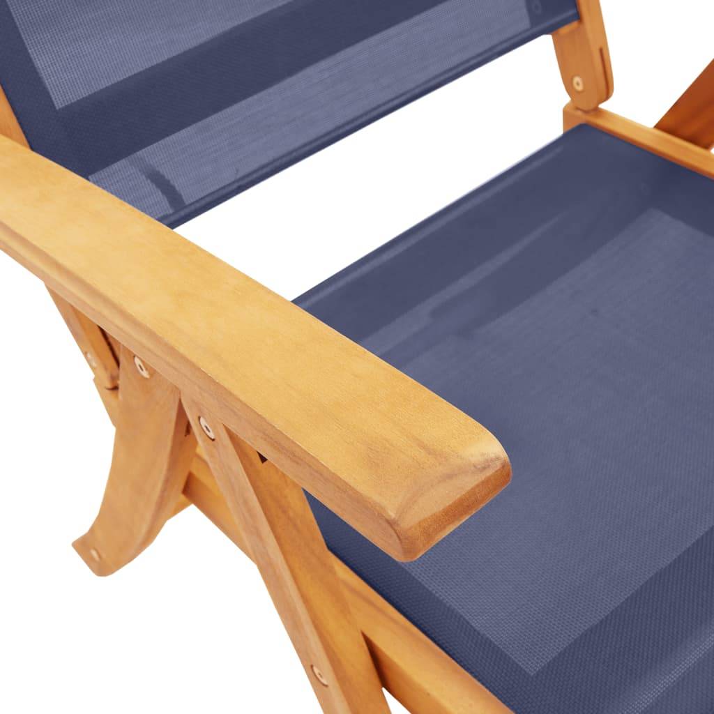 ComfortXL - Table et Chaises de Jardin 5 Pièces Bois d'Acacia Table Extensible 120-170cm Assises Bleu – ComfortXL Outdoor Living - Image 9