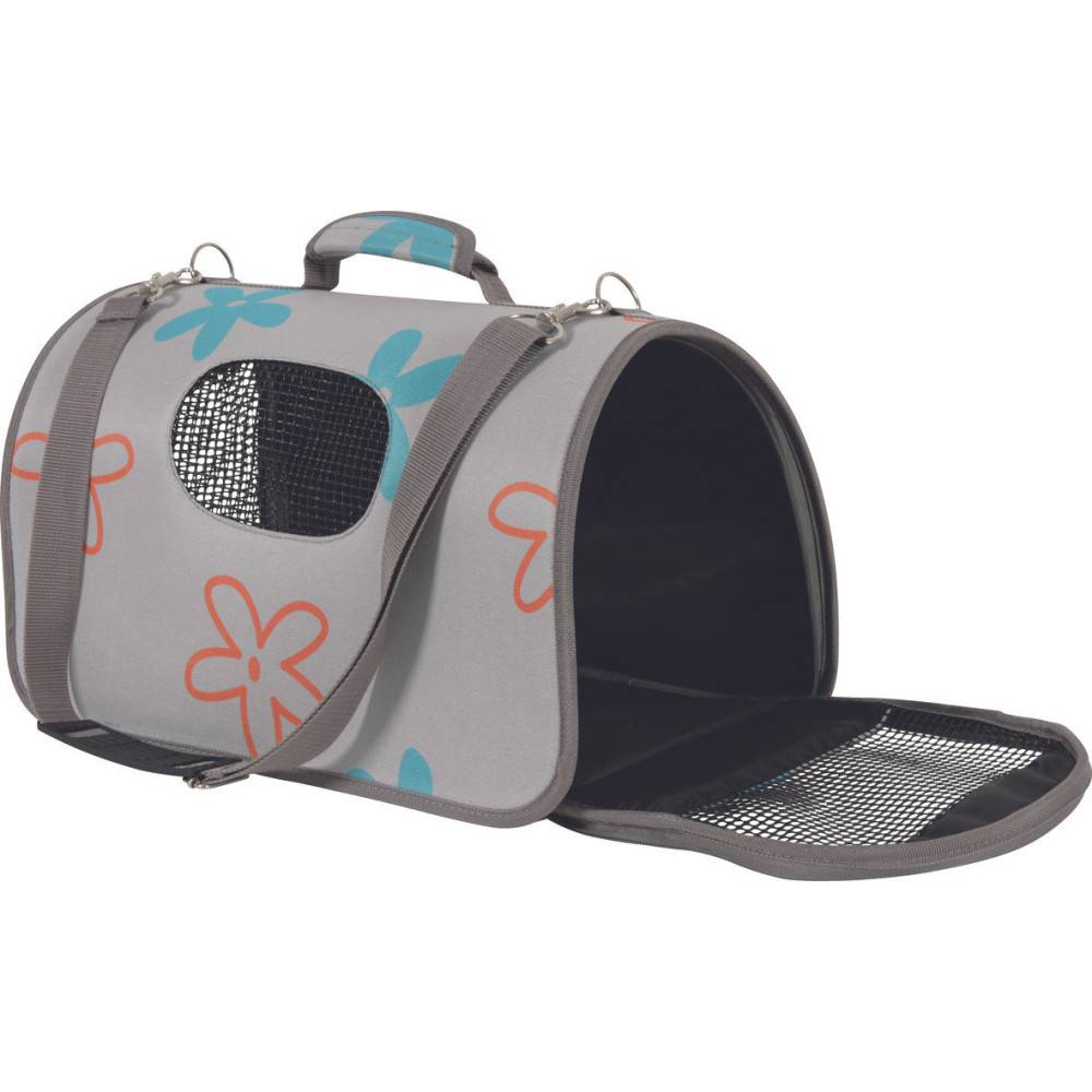 Panier de transport Flower L gris pour chat ou petit chien max 8 kg - Image 2