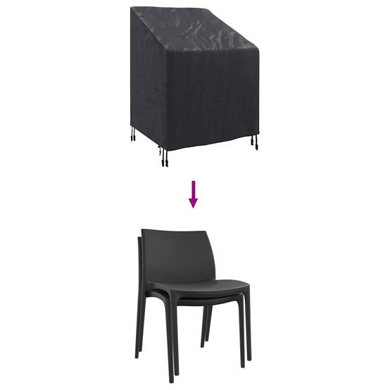 Housse Imperméable pour Fauteuil de Jardin Tissu 420D avec Protection UV Noir 75x78x100 cm – ComfortXL Outdoor Living - Image 5