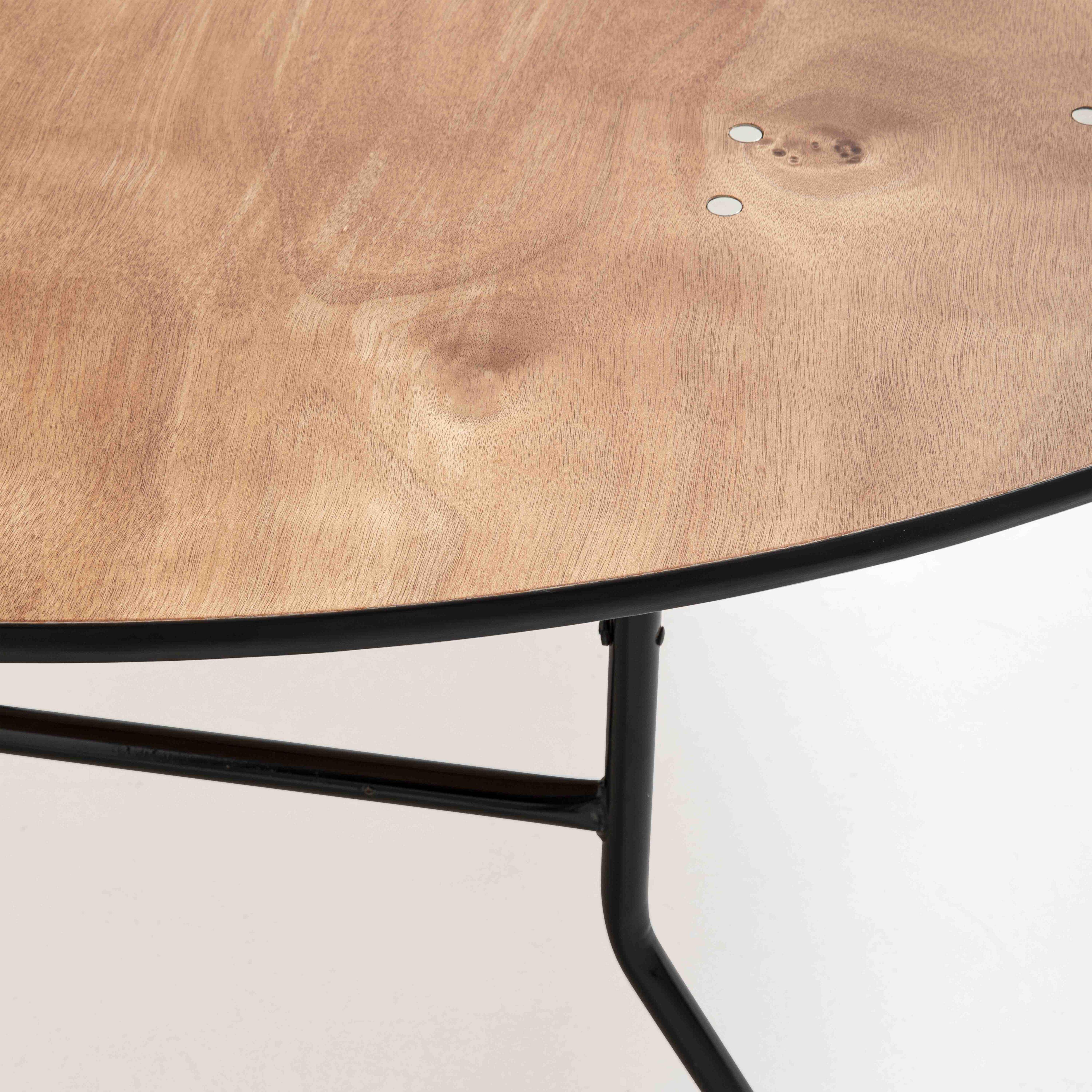 Oviala - Lot de 10 tables pliantes brasserie rondes en bois 170cm
  - Oviala - Image 3