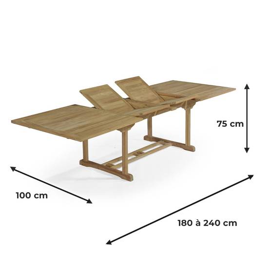 Salon de jardin en teck massif Pampelone, 8 places - TECK'Attitude - Image 7