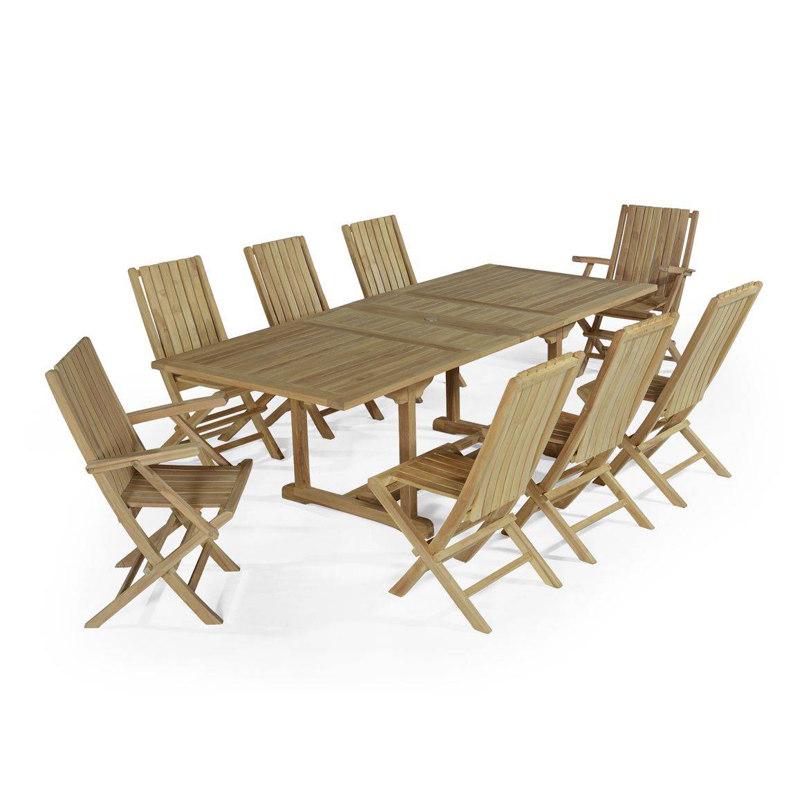 Salon de jardin en teck massif Pampelone, 8 places - TECK'Attitude - Image 1