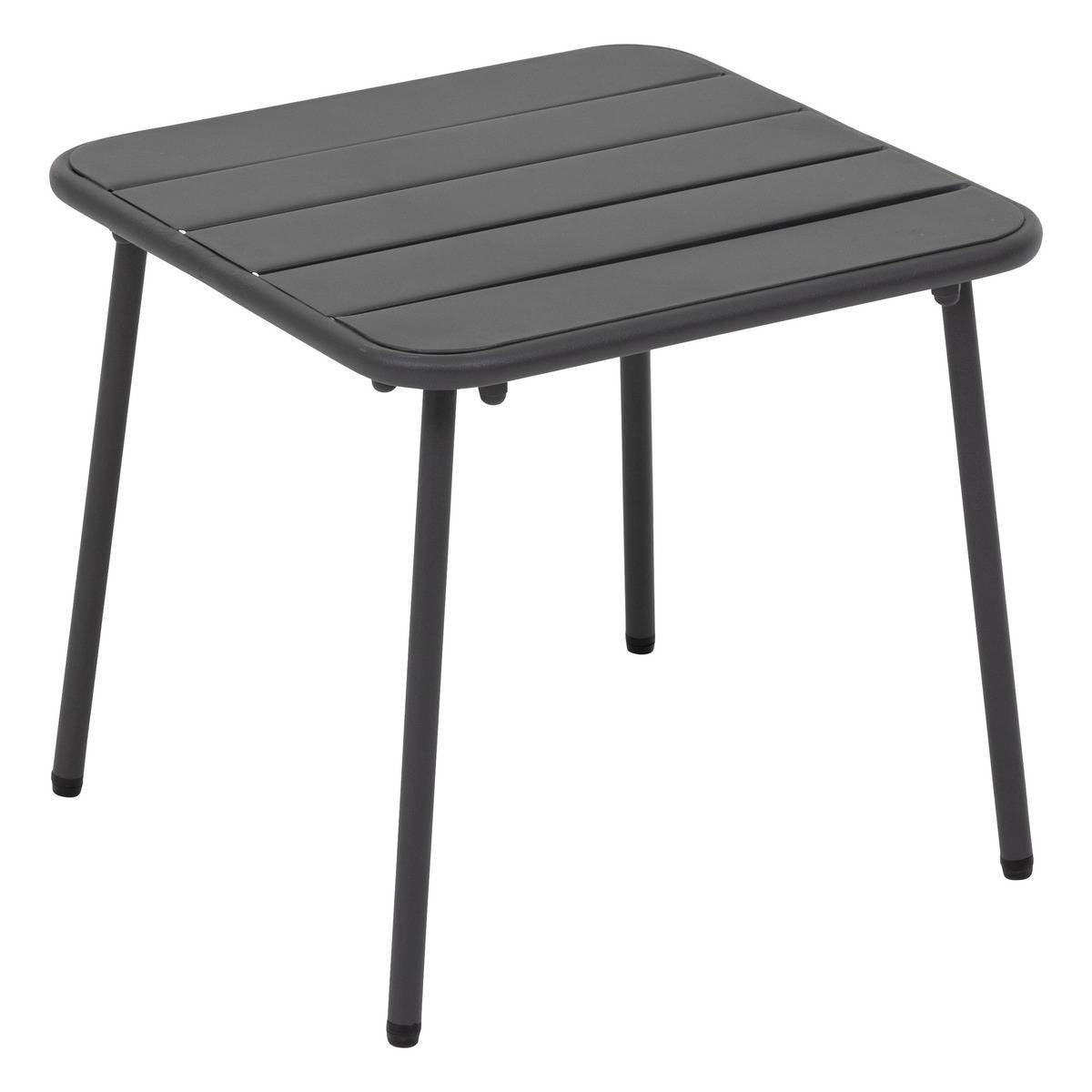 Hesperide - Table basse de jardin carrée "Phuket" graphite en acier traité en époxy Hespéride - Image 1