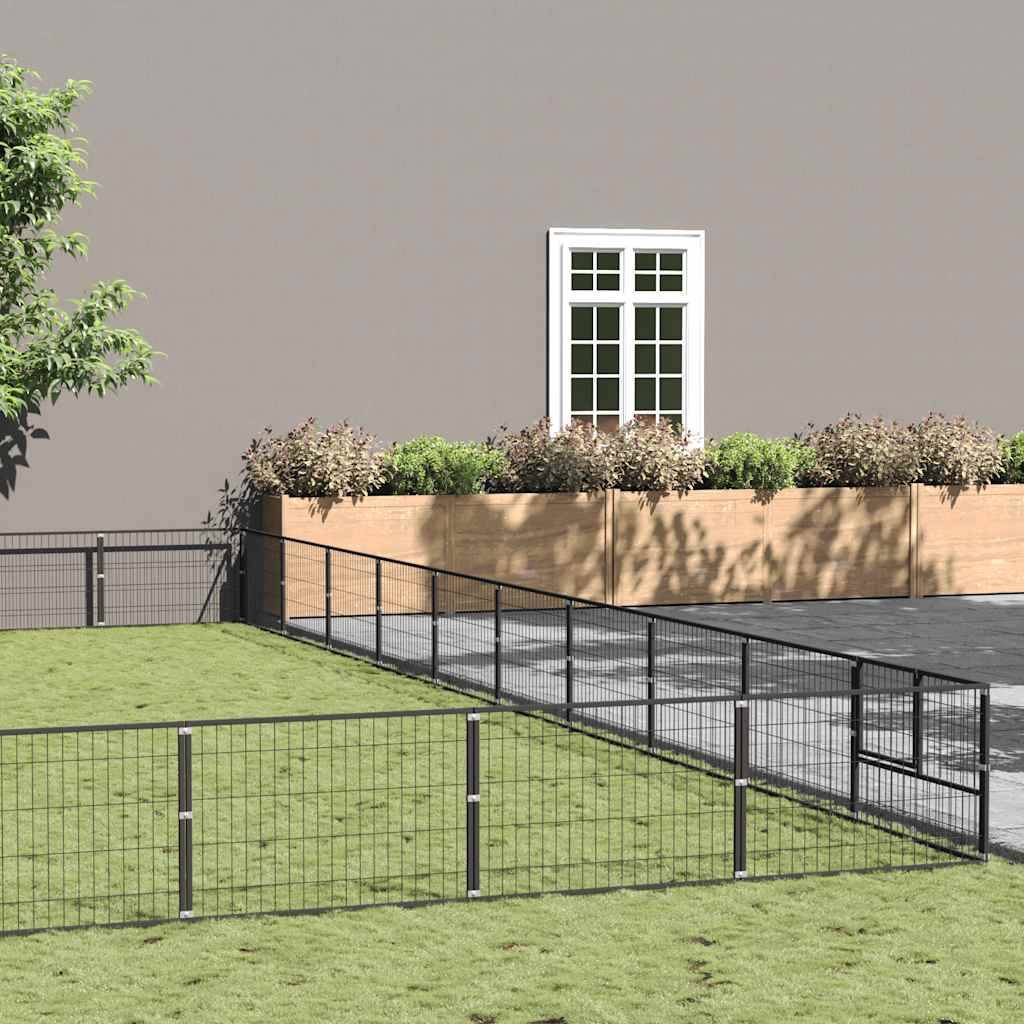 Vidaxl - Chenil Noir 100 m² Acier vidaXL 3082197 - Image 1