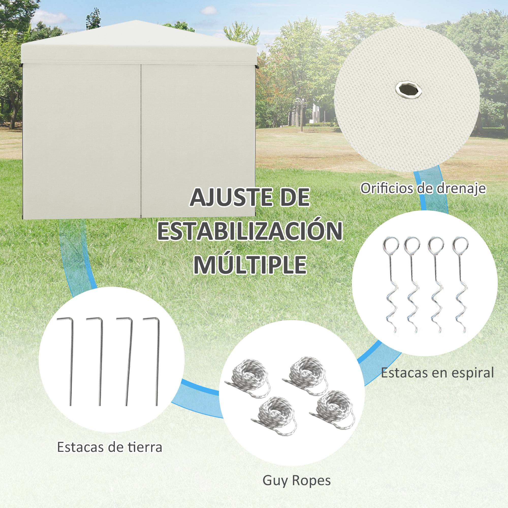 ComfortXL - Tonnelle pliante pop-up acier 3 x 3 m blanc jardin hauteur réglable anti-UV - ComfortXL Outdoor Living - Image 10