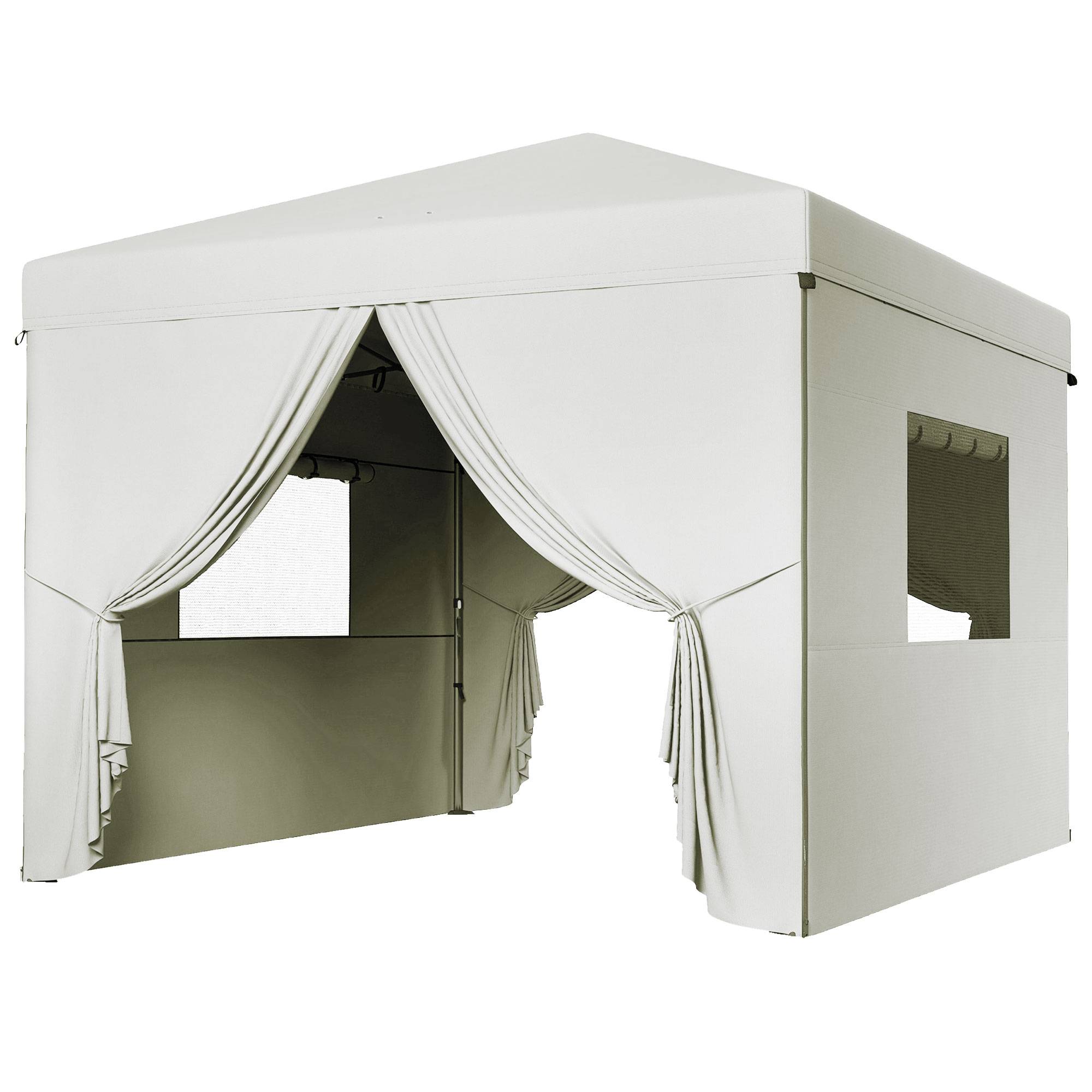 ComfortXL - Tonnelle pliante pop-up acier 3 x 3 m blanc jardin hauteur réglable anti-UV - ComfortXL Outdoor Living - Image 2