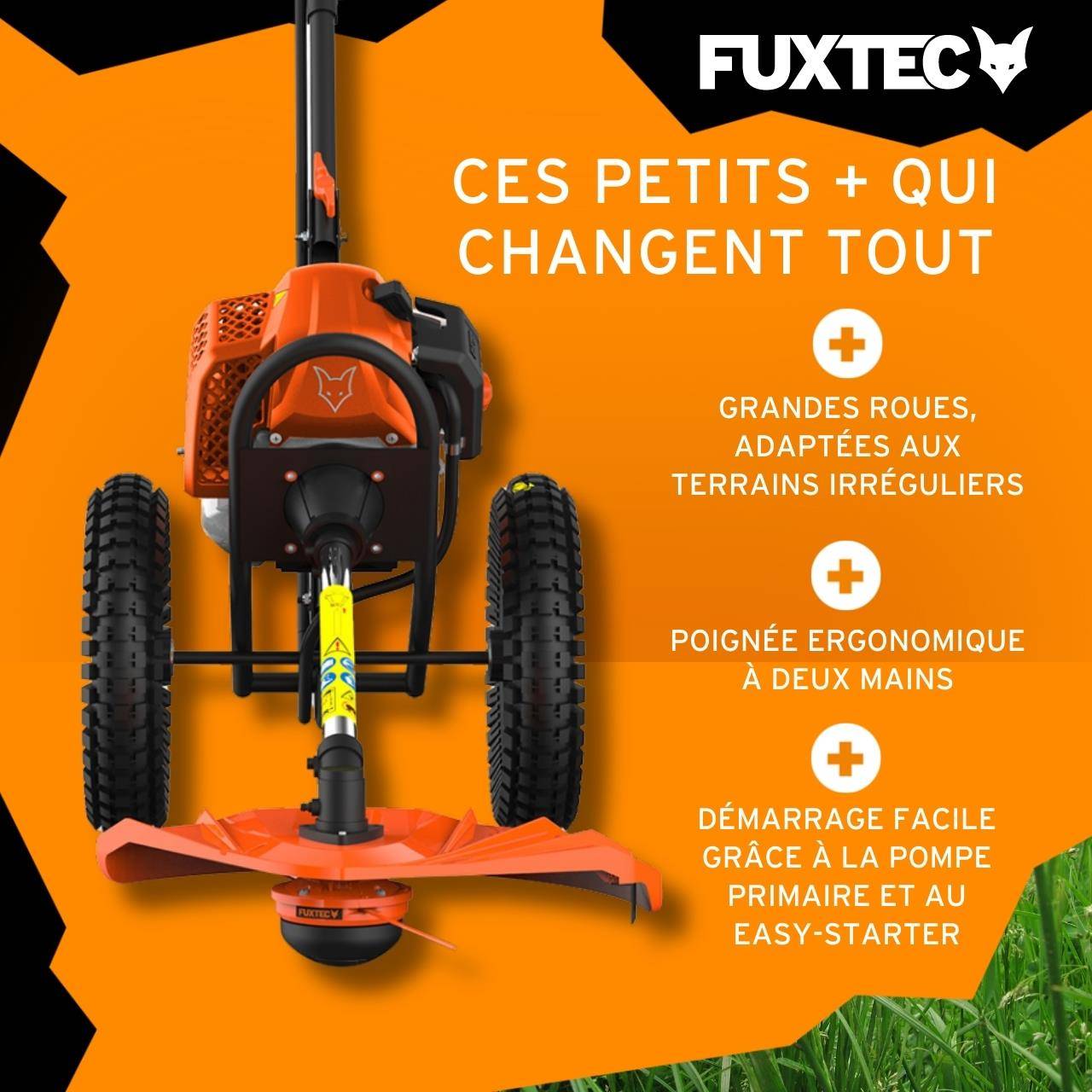 Coupe bordure thermique à roues - FUXTEC FX-FSR162 - 62cm3 3,5CV - Image 4
