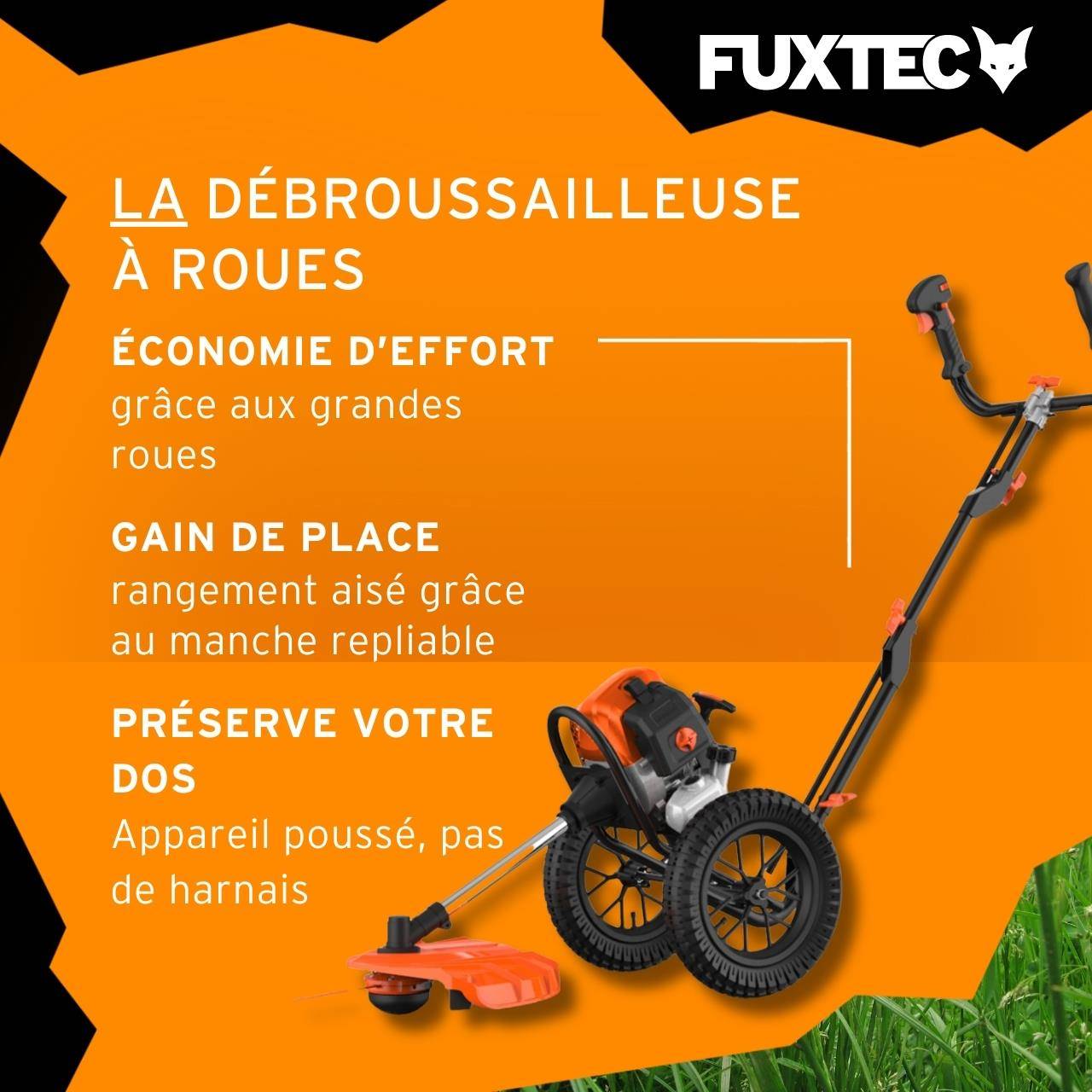 Coupe bordure thermique à roues - FUXTEC FX-FSR162 - 62cm3 3,5CV - Image 5