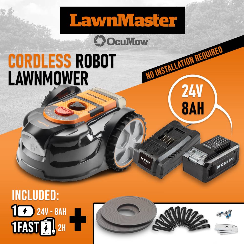 Lawnmaster - Robot tondeuse autonome 24V - 8Ah double caméra HDR sans fil périmétrique ? Le robot le plus simple du marché - Image 2
