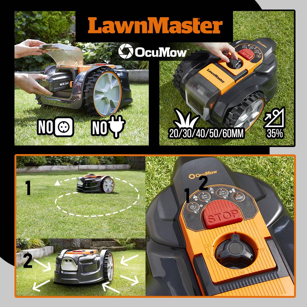 Lawnmaster - Robot tondeuse autonome 24V - 8Ah double caméra HDR sans fil périmétrique ? Le robot le plus simple du marché - Image 4