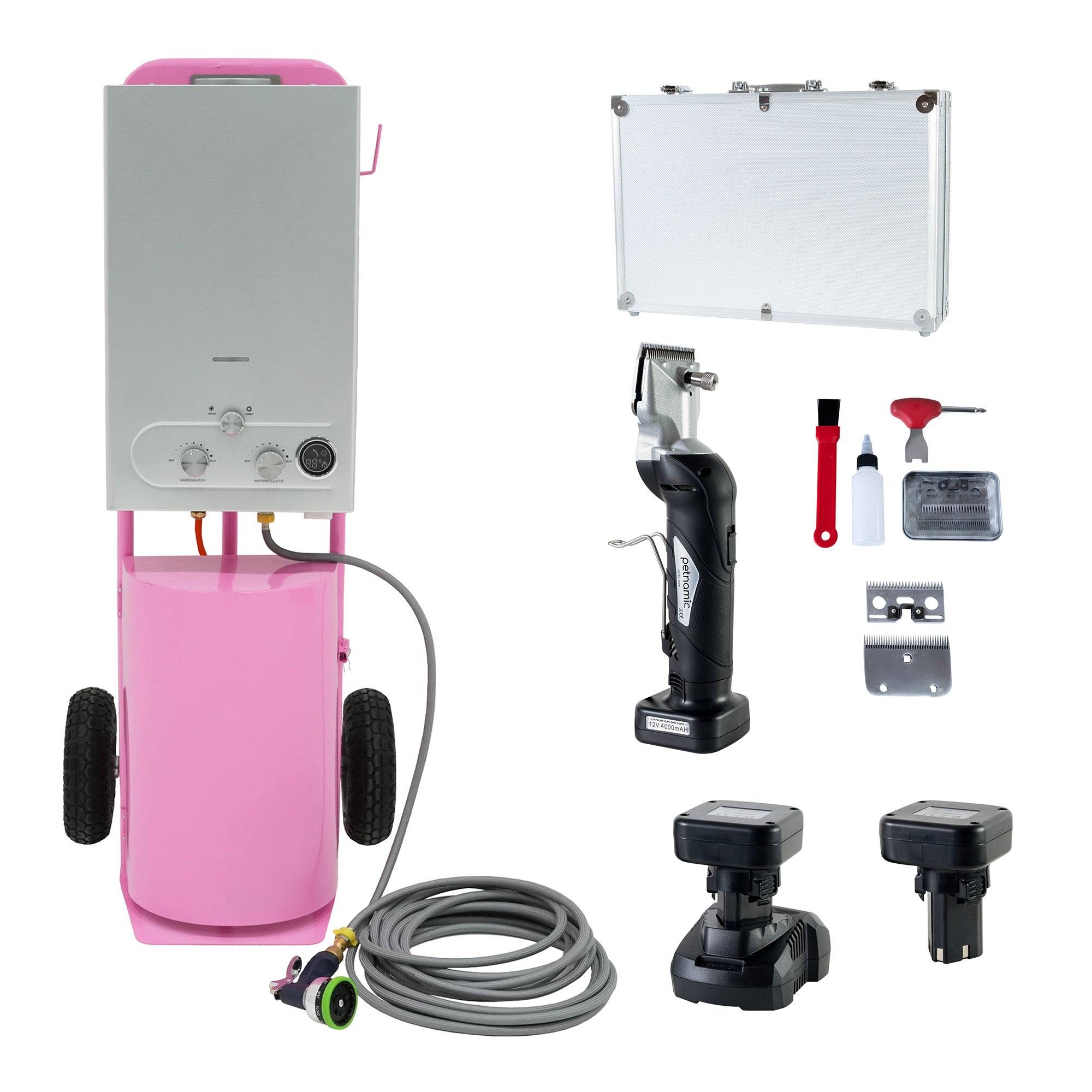 Monstershop - Douche de Cheval Portable Deluxe (Rose) avec Tondeuse sans fil - Image 1