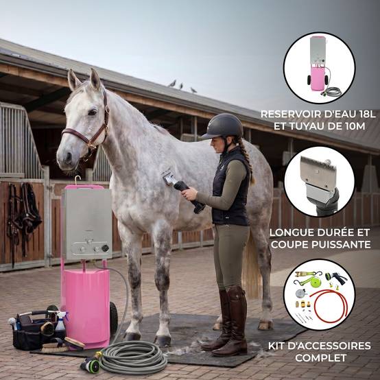Monstershop - Douche de Cheval Portable Deluxe (Rose) avec Tondeuse sans fil - Image 4
