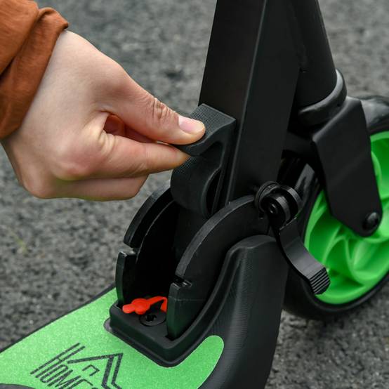 Trottinette électrique enfants 6 ans + pliable scooter électrique vitesse 8 km/h 71x36,5x75-80cm, aluminium, acier, vert - Image 10