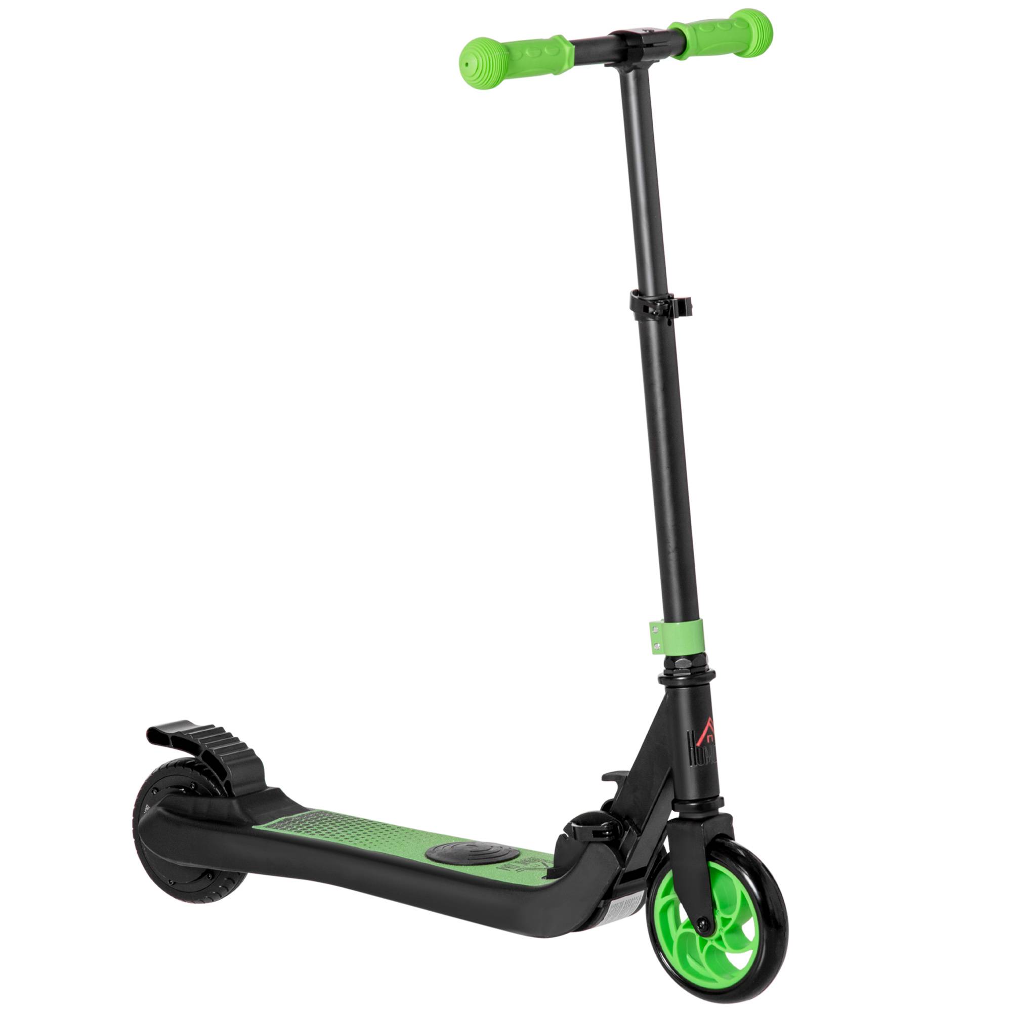 Trottinette électrique enfants 6 ans + pliable scooter électrique vitesse 8 km/h 71x36,5x75-80cm, aluminium, acier, vert - Image 1