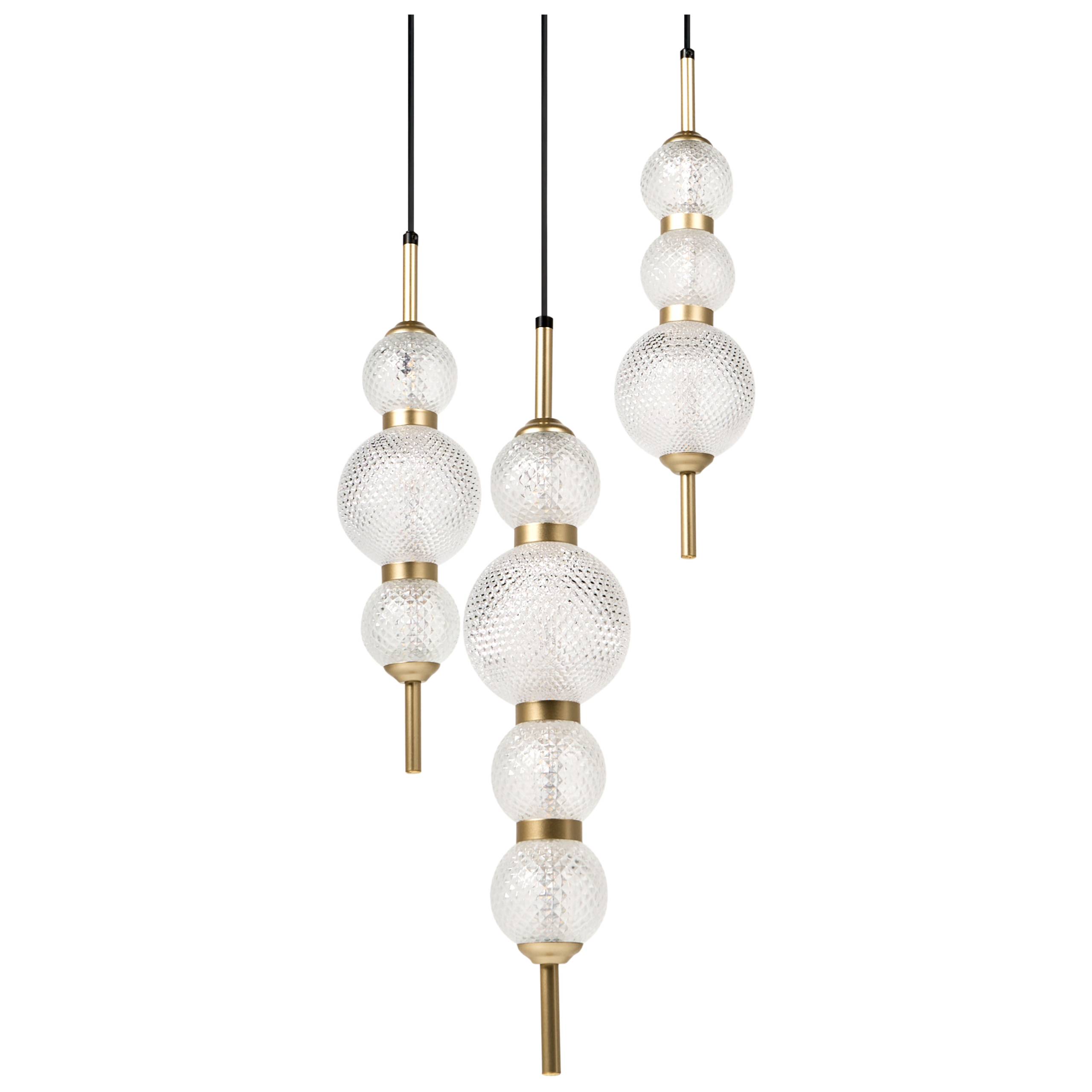 Beliani - Lampe suspension Verre Doré ARAS - 30x30x130- Beliani - Image 2
