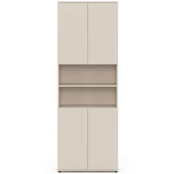 IDMARKET - Meuble armoire colonne salle de bain TOMI 4 portes 2 niches bois beige - Image 3