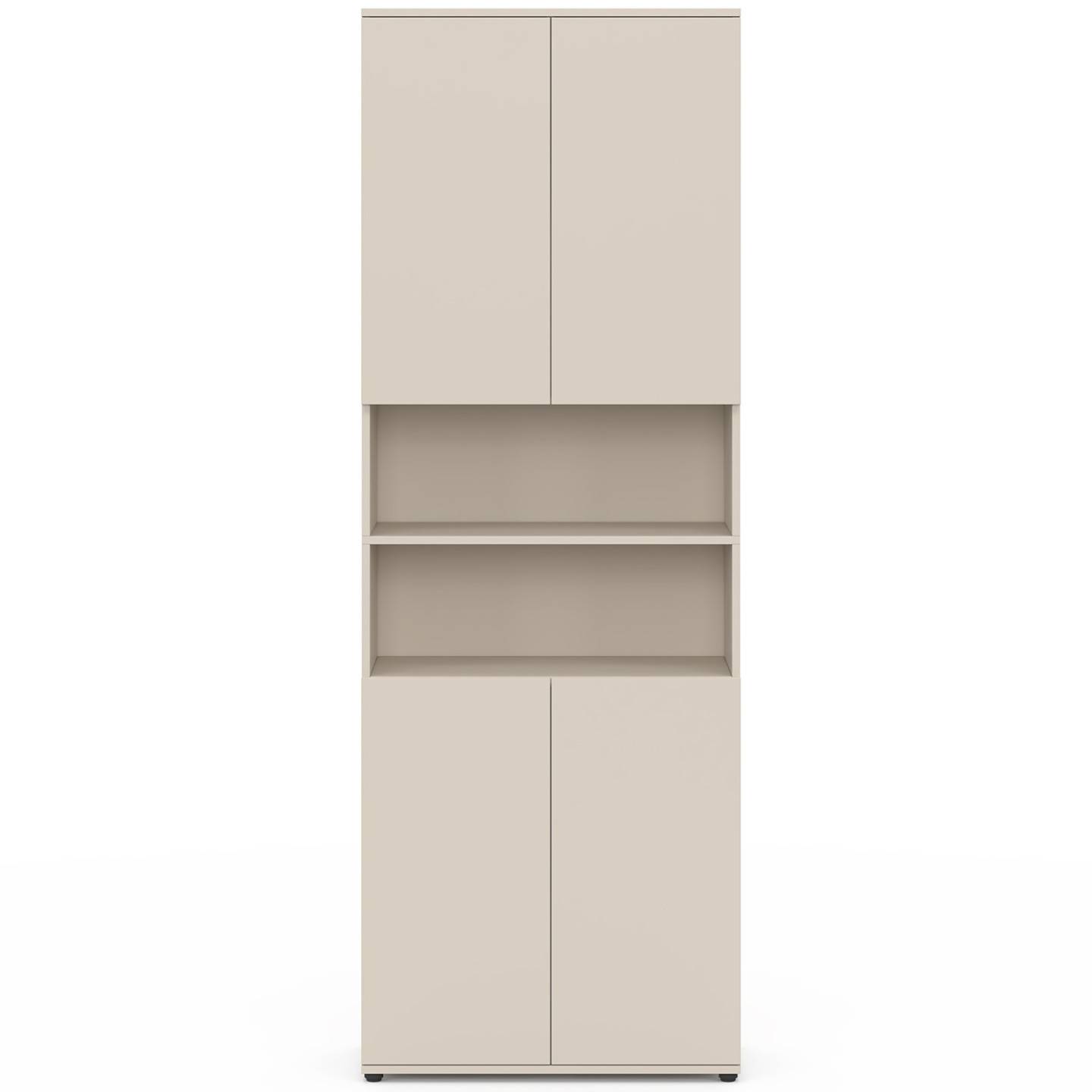 IDMARKET - Meuble armoire colonne salle de bain TOMI 4 portes 2 niches bois beige - Image 3