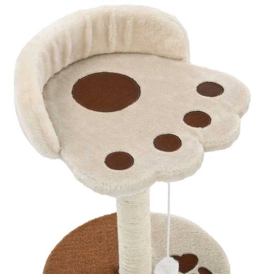 Arbre à chat sisal et peluches beige et marron 30 x 30 x 40 cm, Poids:1.55kg - PANGIVO - Image 4