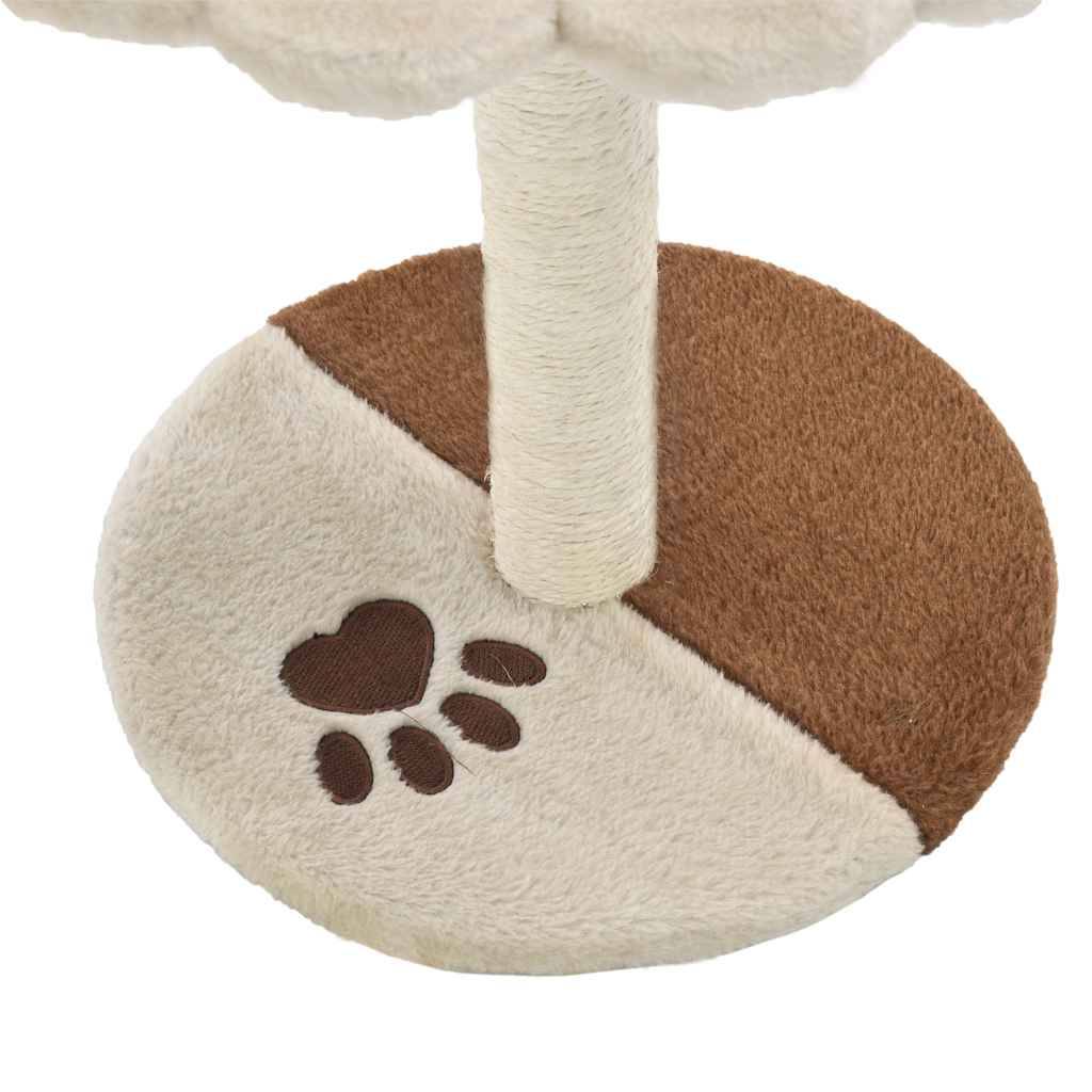 Arbre à chat sisal et peluches beige et marron 30 x 30 x 40 cm, Poids:1.55kg - PANGIVO - Image 5
