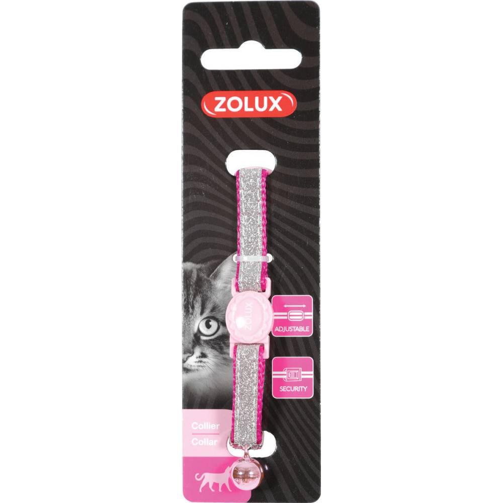 Zolux - Collier SHINY nylon réglable de 17 à 30 cm rose pour chat - Image 2