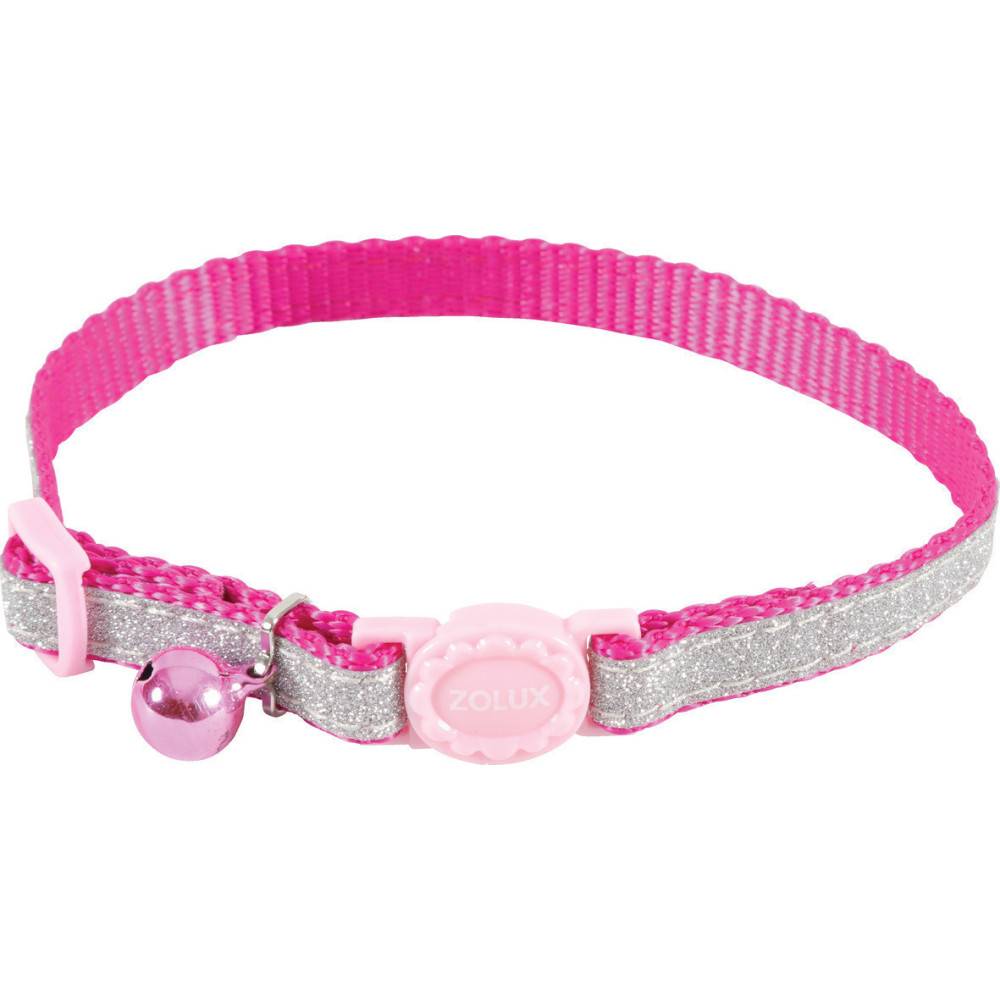 Zolux - Collier SHINY nylon réglable de 17 à 30 cm rose pour chat - Image 1