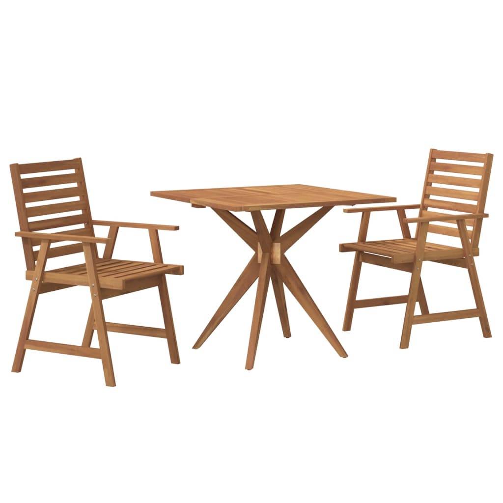 Maison Chic - Ensemble de 3 pcs table de jardin avec chaises - mobilier de jardin Bois d'acacia solide-JU2823 - Image 1