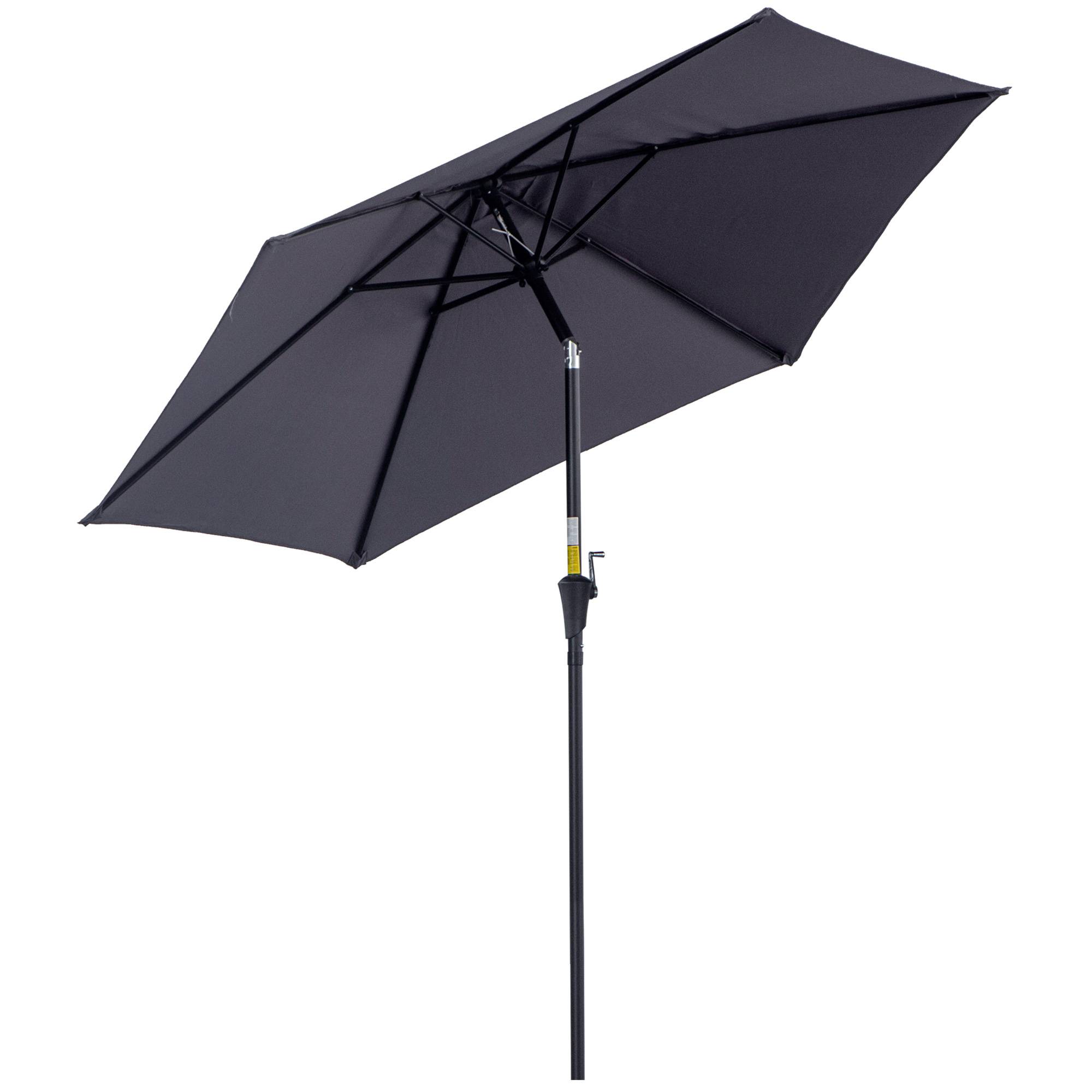 Parasol droit parasol inclinable de jardin balcon terrasse manivelle - 260x260x235cm Métal Gris fr185 - Image 1