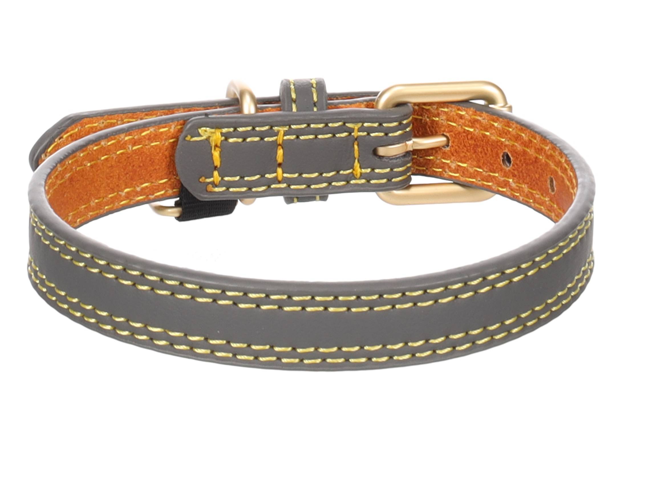 Eden - Collier pour chien Virginia en cuir L 43-53cm 25mm gris - Image 1