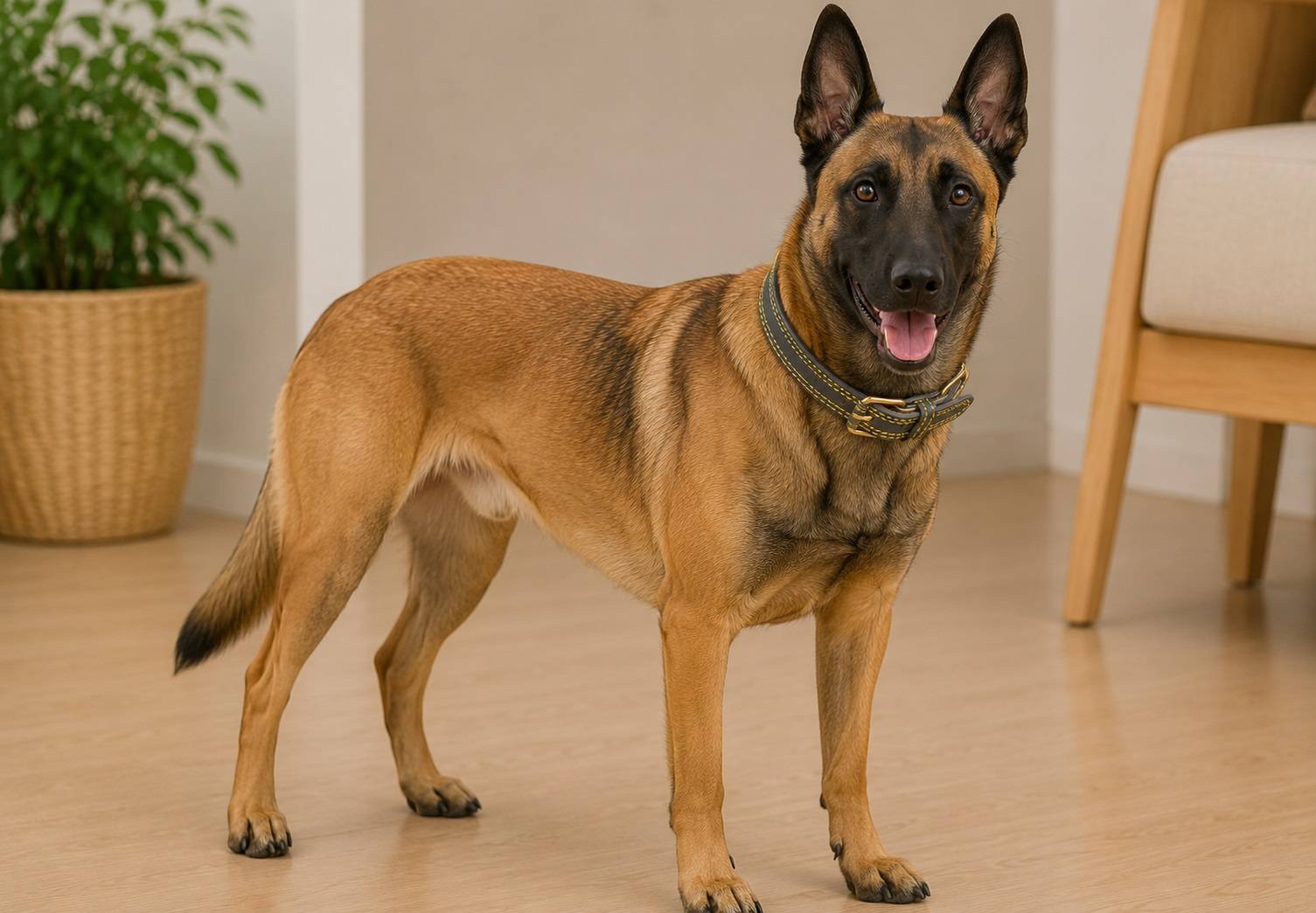 Eden - Collier pour chien Virginia en cuir L 43-53cm 25mm gris - Image 2