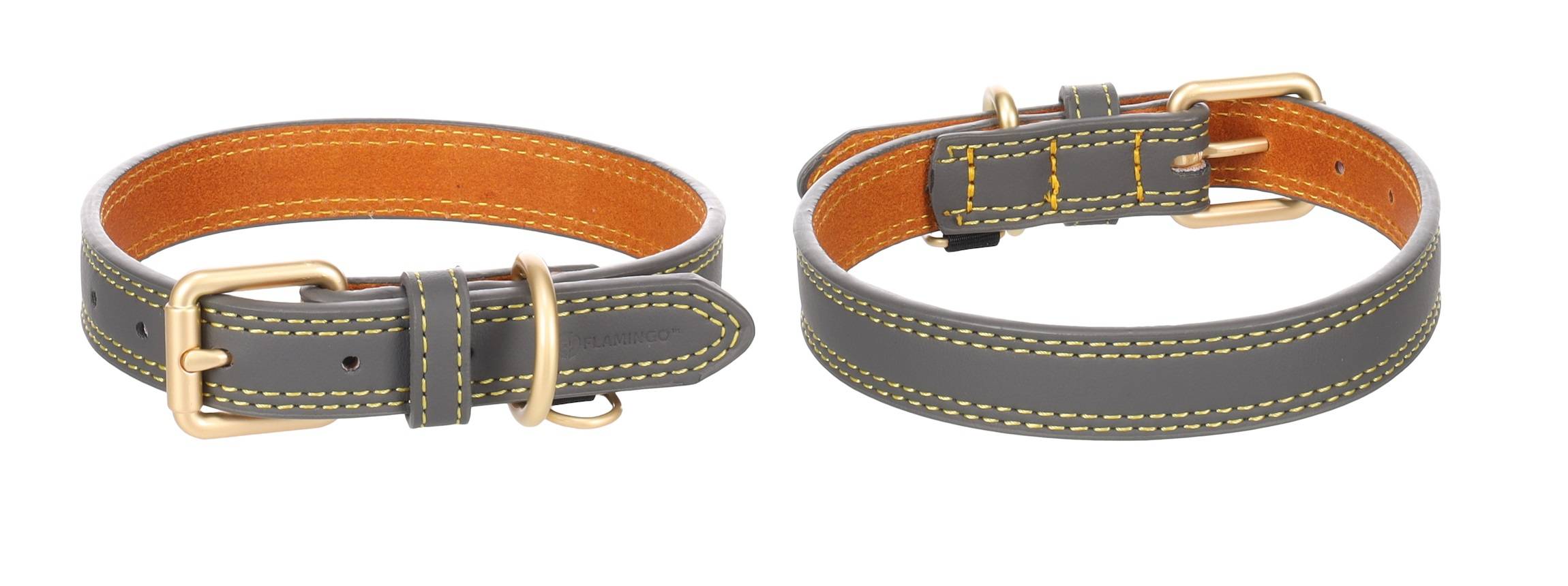 Eden - Collier pour chien Virginia en cuir L 43-53cm 25mm gris - Image 4