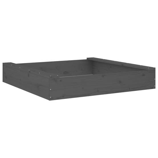 Bac à sable - Maison de jeu pour enfants avec sièges gris carré bois de pin massif MP116 - Image 6