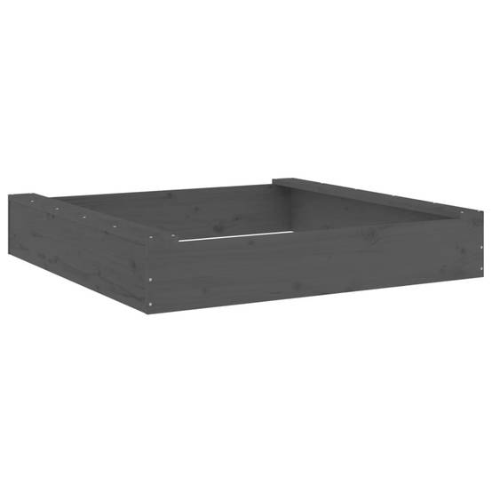 Bac à sable - Maison de jeu pour enfants avec sièges gris carré bois de pin massif MP116 - Image 1