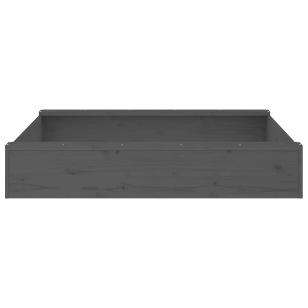 Bac à sable - Maison de jeu pour enfants avec sièges gris carré bois de pin massif MP116 - Image 5