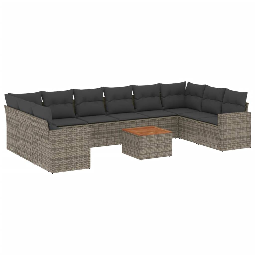 ComfortXL - Salon de Jardin Gris 10 Places en Résine Tressée Modulable pour Terrasse Gris Foncé – ComfortXL Outdoor Living - Image 2