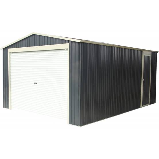 X-Metal - Garage métal 17,31m² porte enroulable aluminium anthracite X-Metal avec kit d'ancrage - Image 2