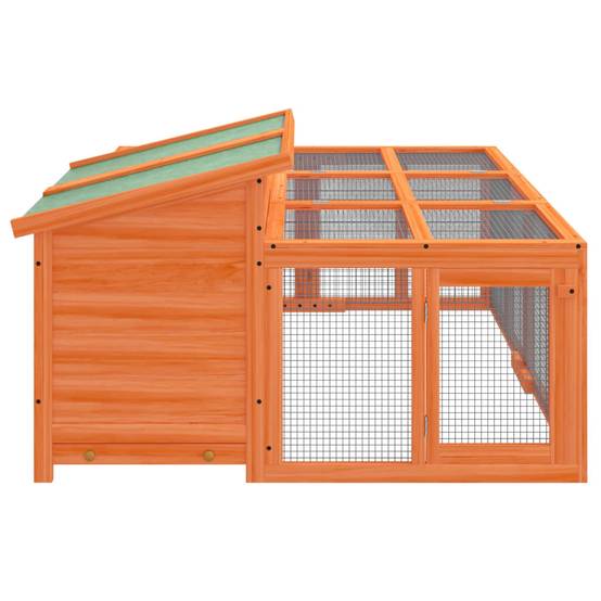 Clapier à lapins en bois avec enclos extérieur pour jardin marron – ComfortXL Outdoor Living - Image 5