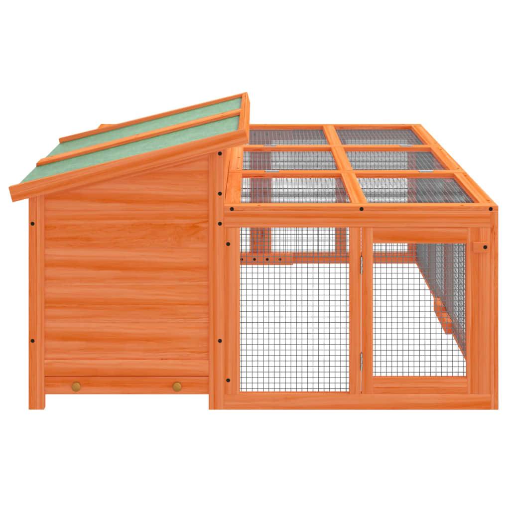 Clapier à lapins en bois avec enclos extérieur pour jardin marron – ComfortXL Outdoor Living - Image 5